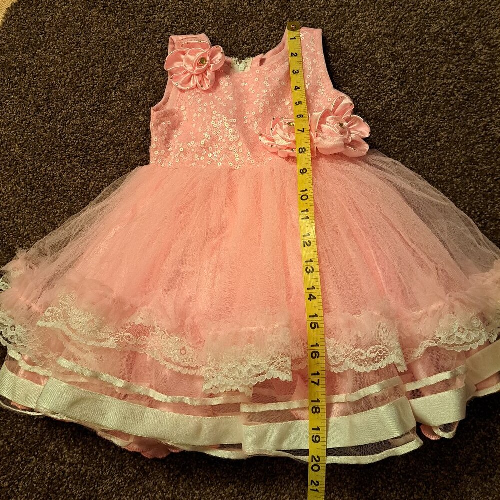 Beautiful Sleeveless Pink Dress W/Sequins,Rhinestones&Tulle Perfect for Birthday - Picture 7 of 7